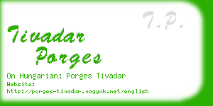 tivadar porges business card